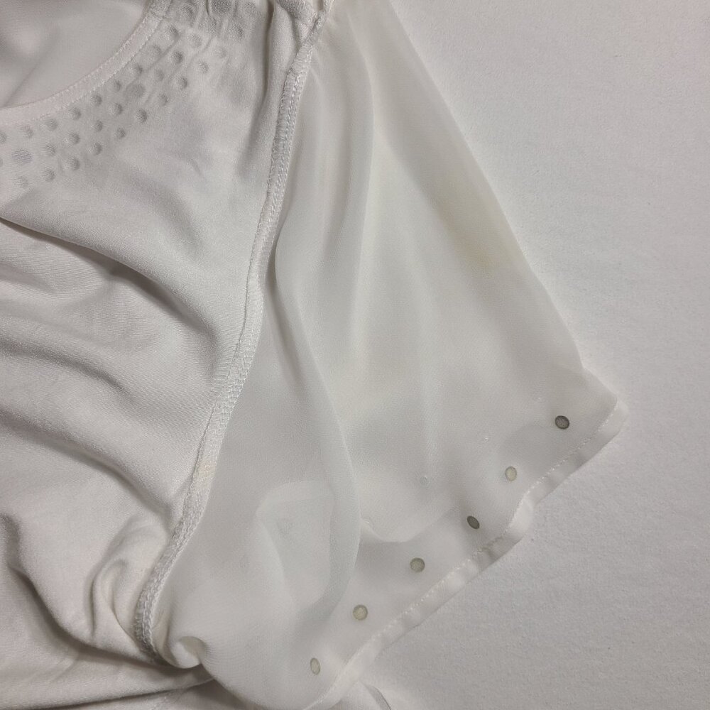 Alfani Women Short Sleeves Top Blouse White Beaded Size 1X A498 - Picture 8 of 10